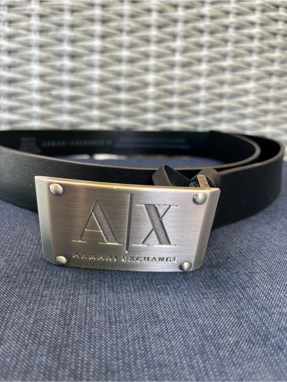 Armani Exchange black leather belt - Picture 2 of 9